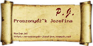 Proszonyák Jozefina névjegykártya